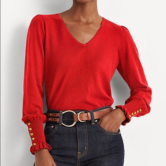 Lauren Ralph Lauren Sweaters - RALPH LAUREN Flared-Cuff Sweater NWT S